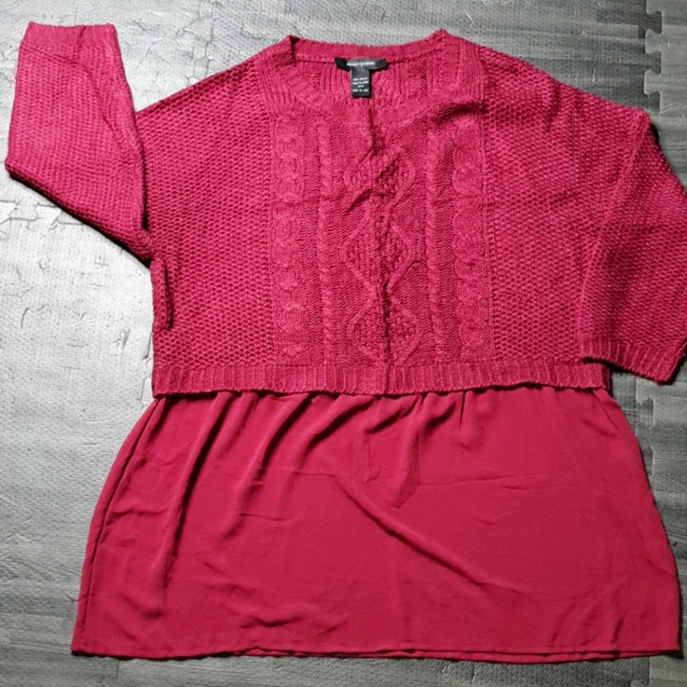Ashley Stewart Maroon Plus Size Sweater